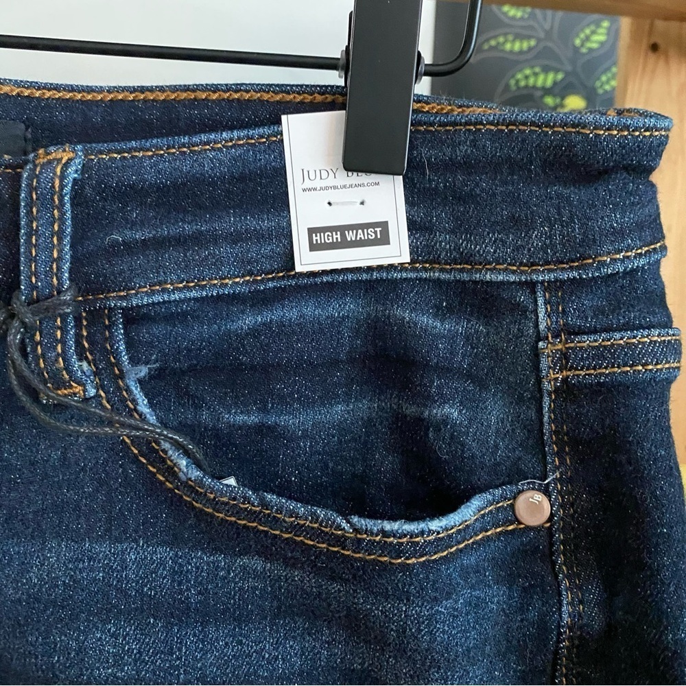 Judy Blue Palm Bay Exposed Button Fly High Rise Denim Shorts XL - Picture 7 of 16